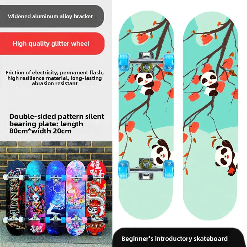 Pro All-Terrain Complete Skateboard – Aluminum Alloy & Carbon Fiber Deck, Beginner Longboard for Kids & Adults