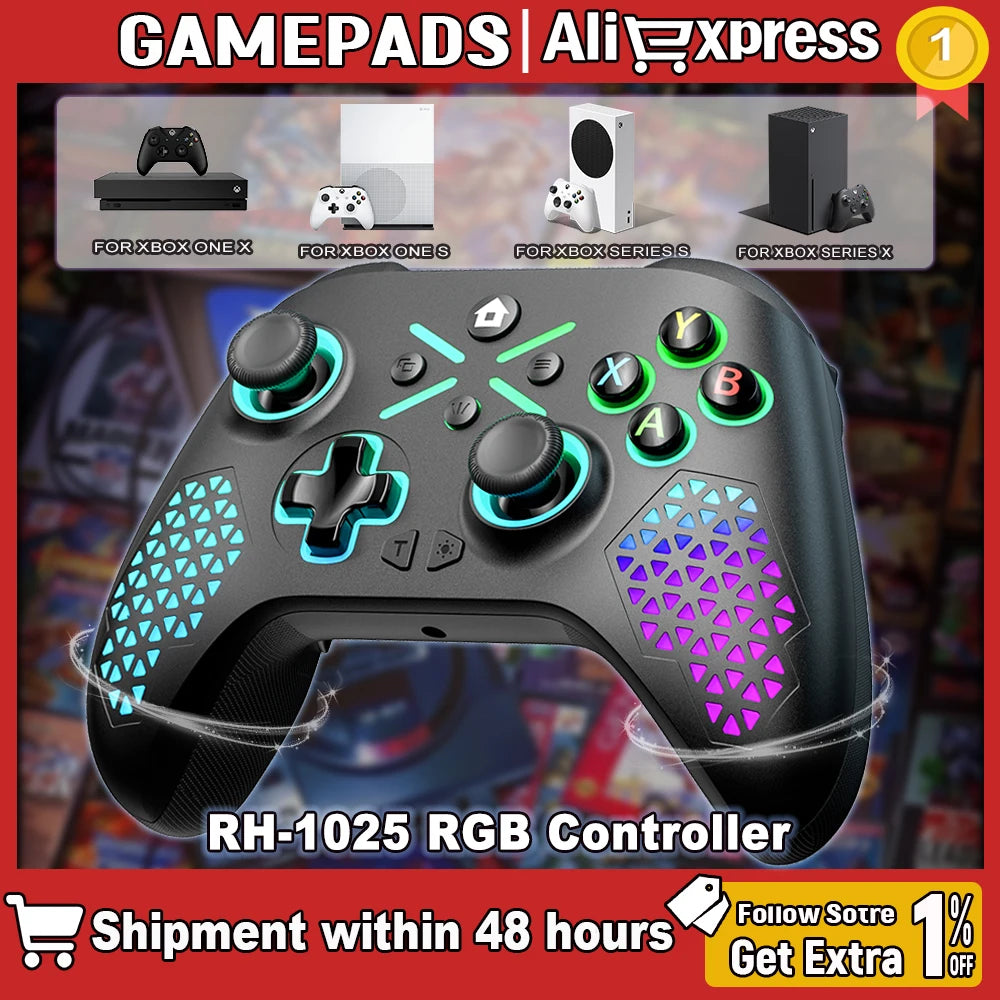 Wireless Xbox Gamepad – 2.4G, Dual Vibration, 6-Axis Gyroscope for Xbox One/S/X, Win 7/8/10