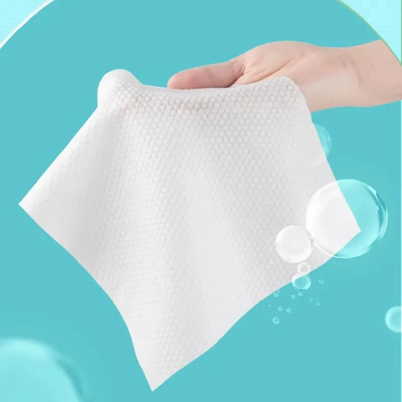 Soft. Pure. Disposable. — 100% Cotton Face Towels | 100 Count, Makeup Removing Wipes, Deep Cleansing, Skin-Safe, 15x20cm
