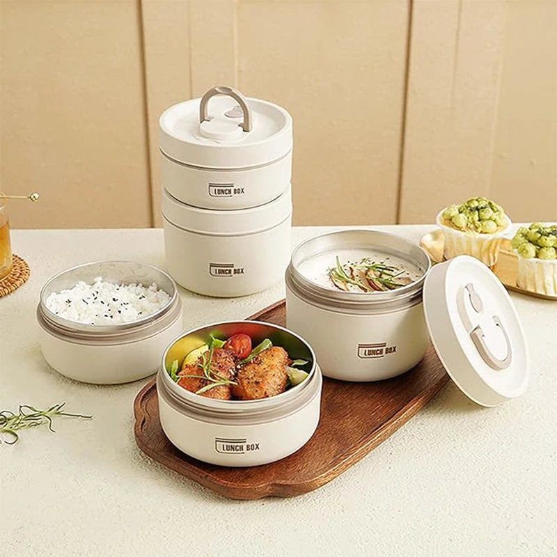 3-Tier Stackable Insulated Lunch Container Set – 304 SS Thermal Bento Box with Bag for Adults & Kids, Leakproof