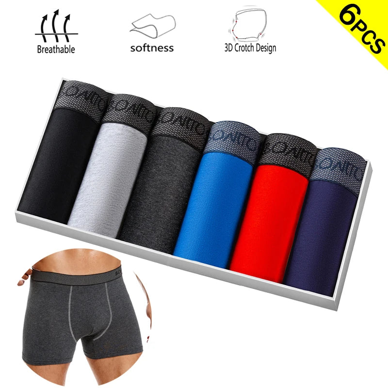 Men's Cotton Stretch Boxer Briefs, 6-Pack