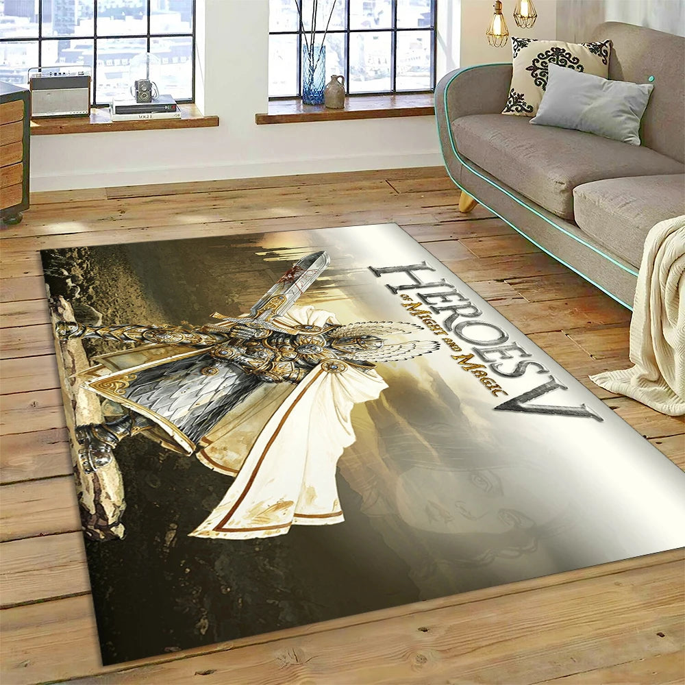 Heroes of Might & Magic Retro Gaming Rug – Non-Slip Floor Mat for Living Room, Bedroom & Sofa, 27 Designs & 9 Sizes
