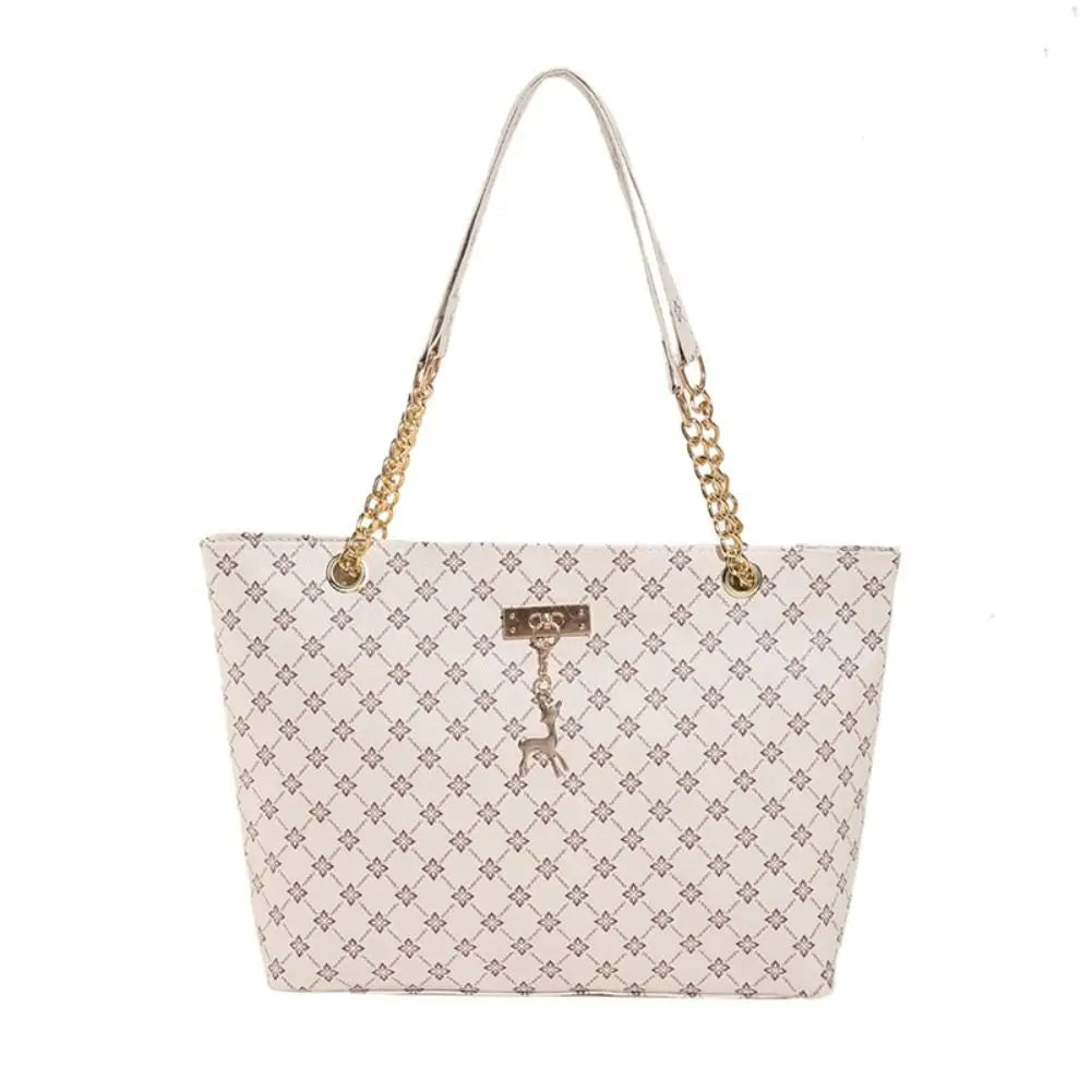 Luxury Print Bucket Tote Shopping Bag – Large Capacity Fashion Shoulder Purse for Women
