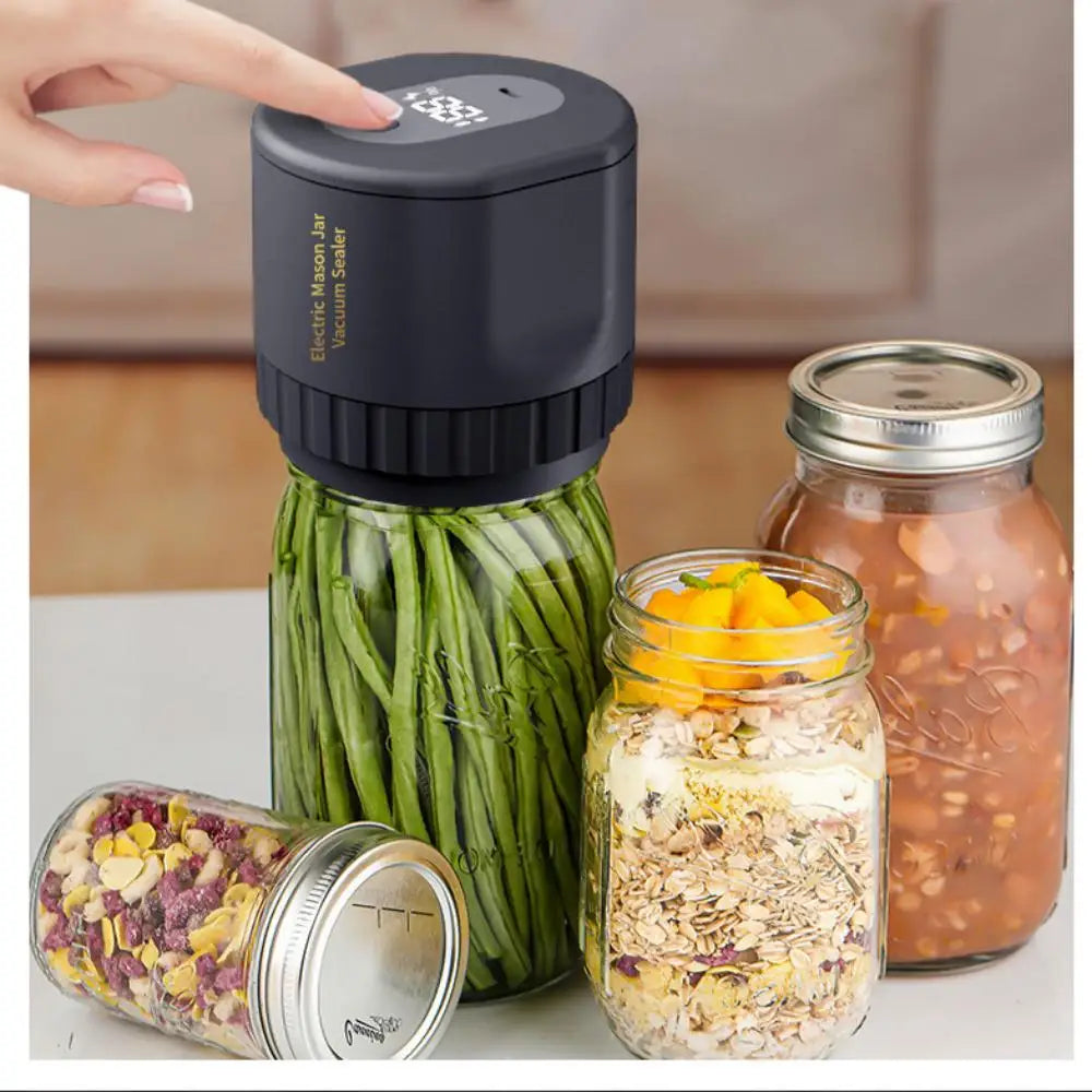 Cordless Electric Mason Jar Vacuum Sealer — Regular & Wide Mouth Food Storage Kit