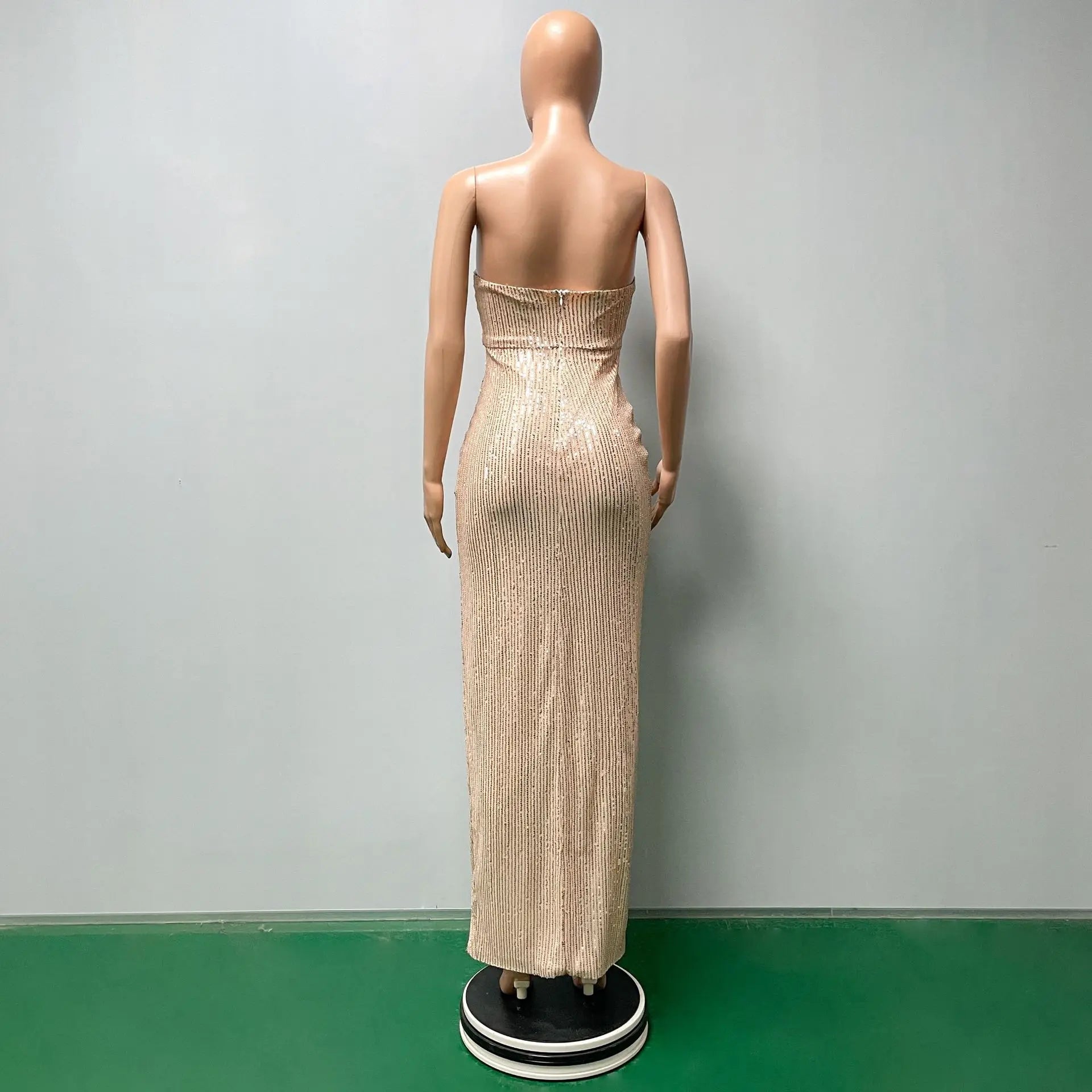 women's casual dresses for woman clothes Strapless sequined slit elegant party dresses evening summer birthday prom dress hwy739