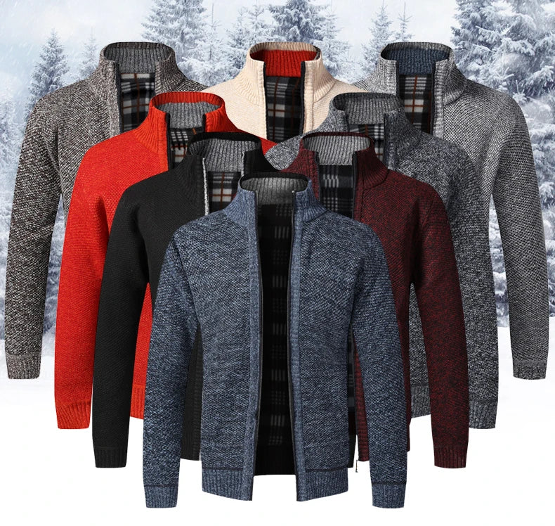 Men's Full Zip Knitted Cardigan Sweater — Classic Casual Knitwear