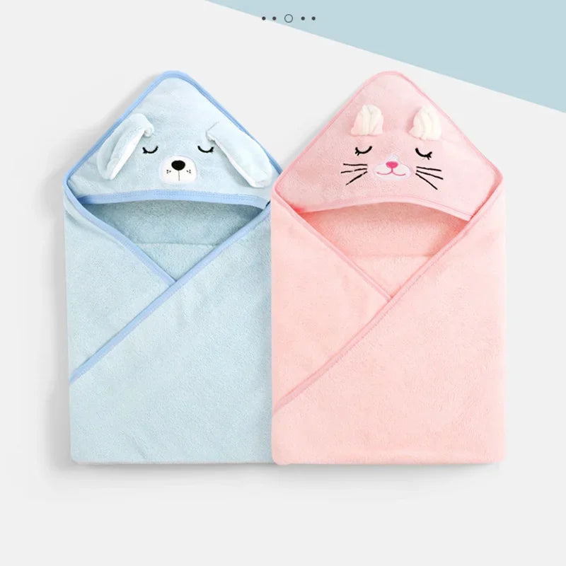Cartoon Animal Hooded Baby Bath Towel – Soft Newborn Bathrobe & Swaddle Wrap for Boys & Girls