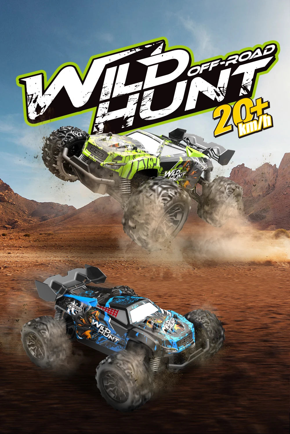 1:20 Scale 4WD RTR RC Monster Truck – High Speed Off-Road Climbing Drift Remote Control for Kids