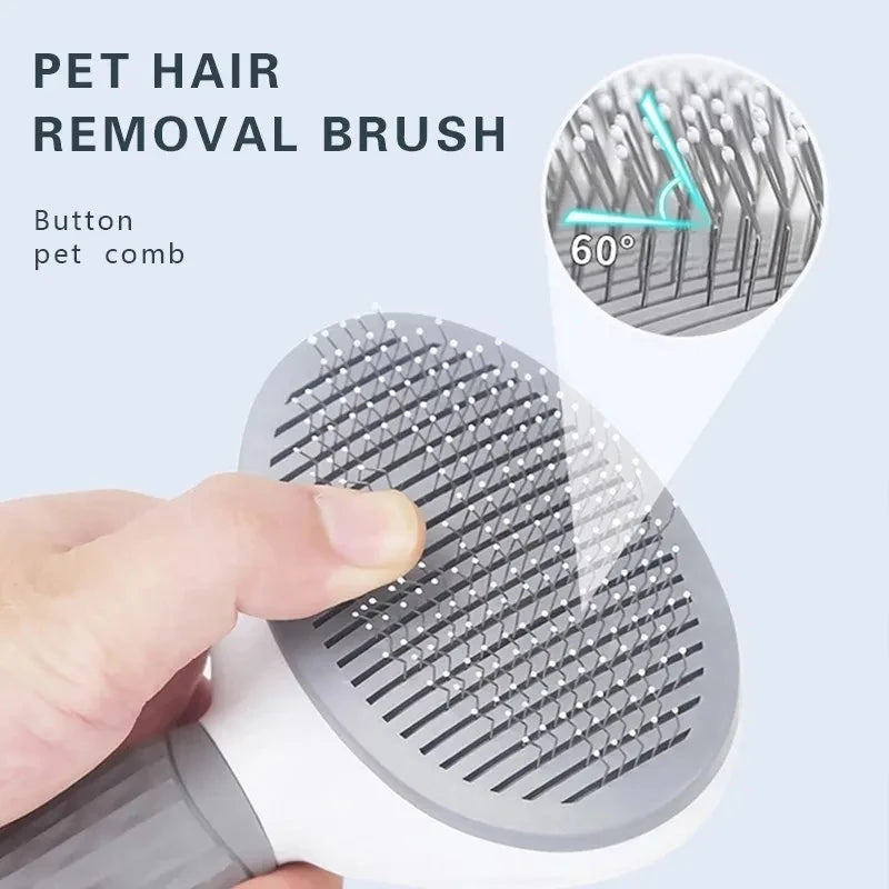 Self-Cleaning Pet Grooming Brush – Dog & Cat Dematting Comb for Shedding & Hair Removal