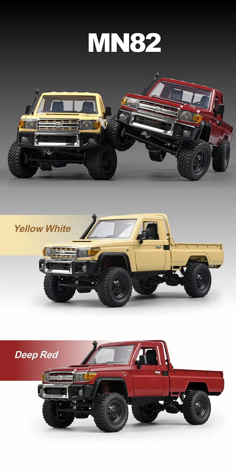 MN82 / MN82S / LC79 1:12 Scale 4WD RC Pickup Truck – Remote Control Off-Road Crawler for Kids