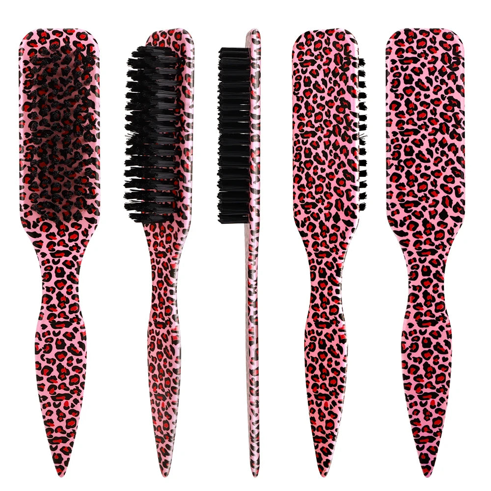 4-Piece Boar Bristle Hair Brush Set – Slick Back, Edge Control & Baby Hair Smoothing