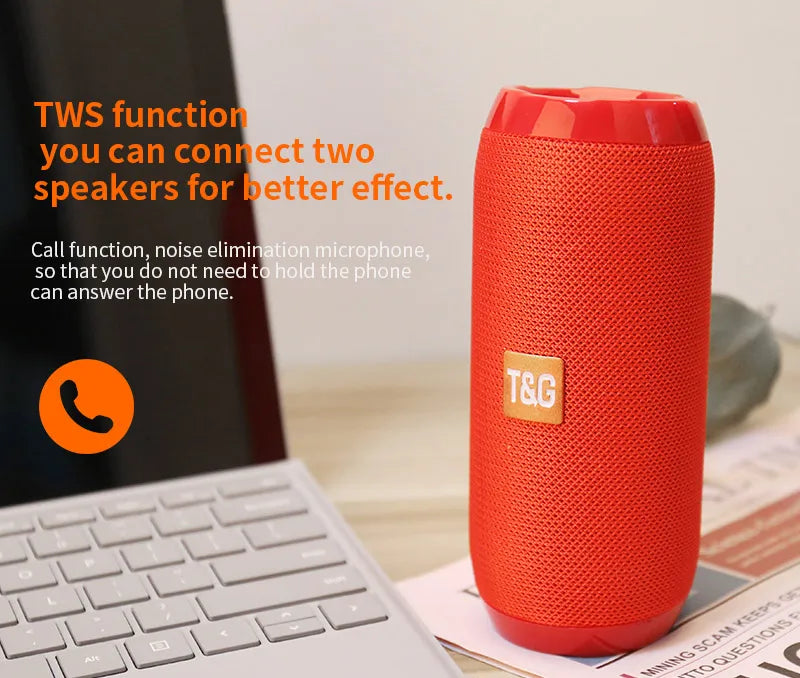Wireless Portable Bluetooth Speaker — 360° Sound, Waterproof & Long Battery Life