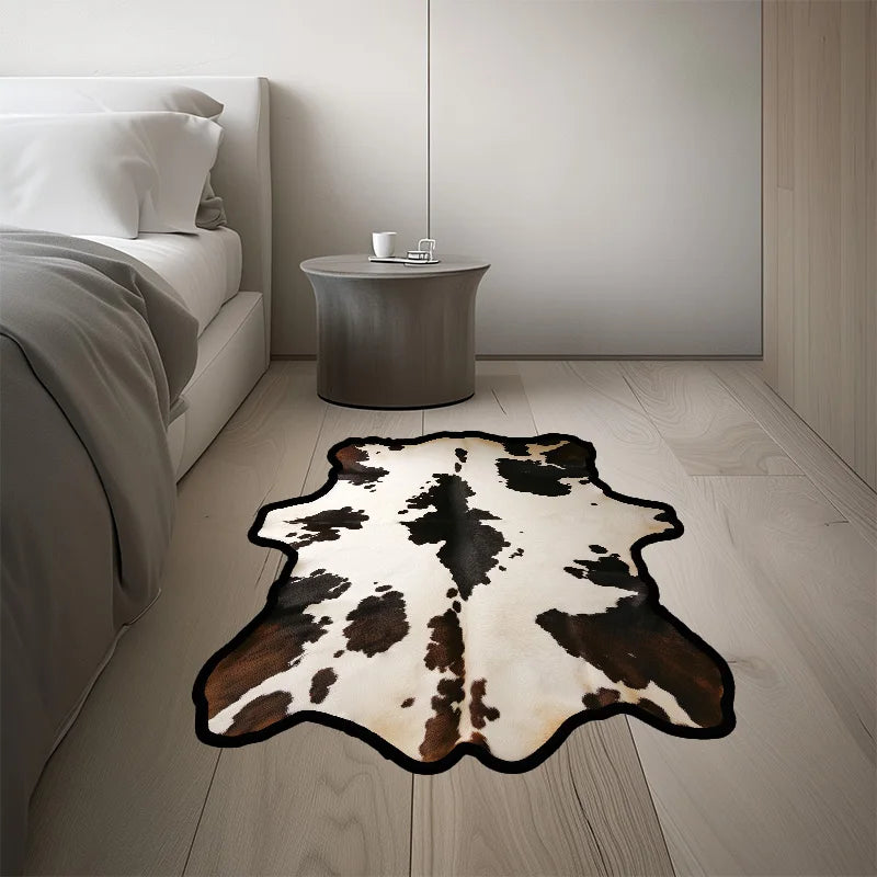 Cow Style Irregular Large Area Rug – Non-Slip Washable Bedroom & Living Room Carpet, 10 Colors & 15 Sizes