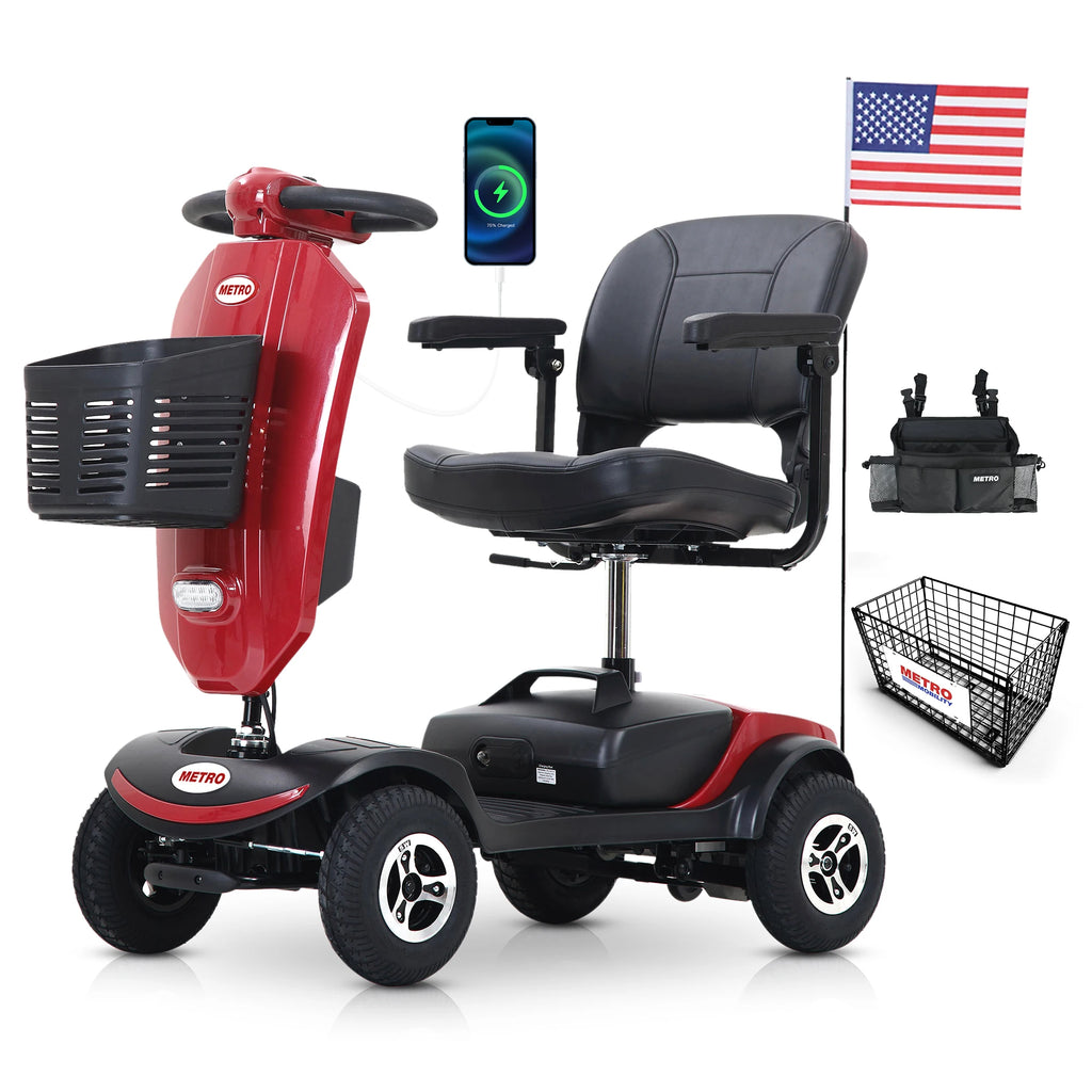 4-Wheel Mobility Scooter with Windshield – 300W, 10-Mile Range