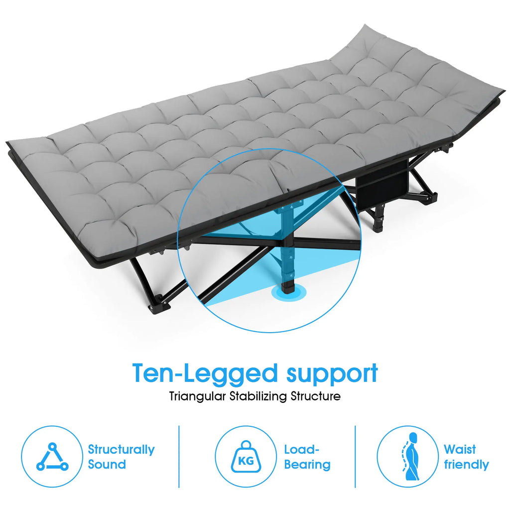 Folding Camping Cot – Heavy Duty 200KG Capacity, Portable Outdoor Bed for Adults, Beach, RV & Home