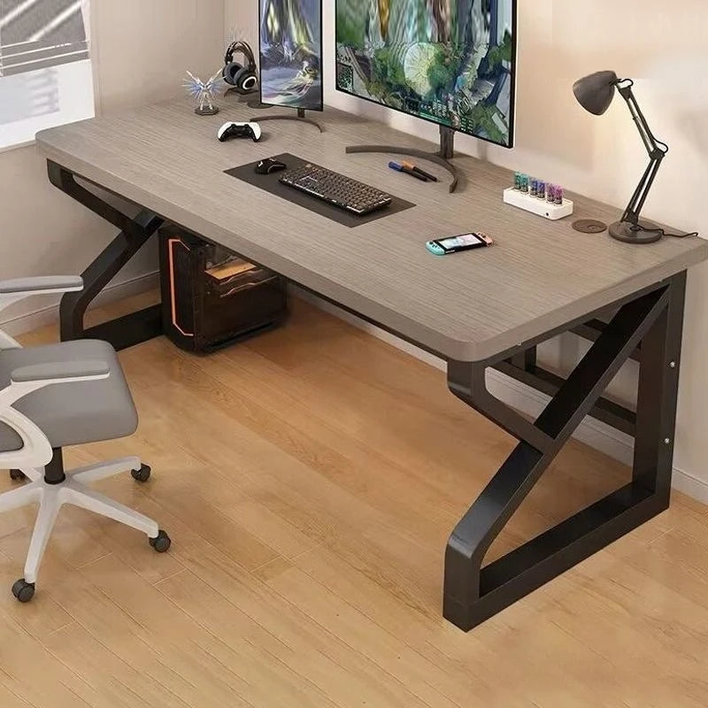 Solid Wood Core Gaming & Home Office Desk — E0 Eco-Friendly, Dual Cable Management, Multiple Sizes & Styles