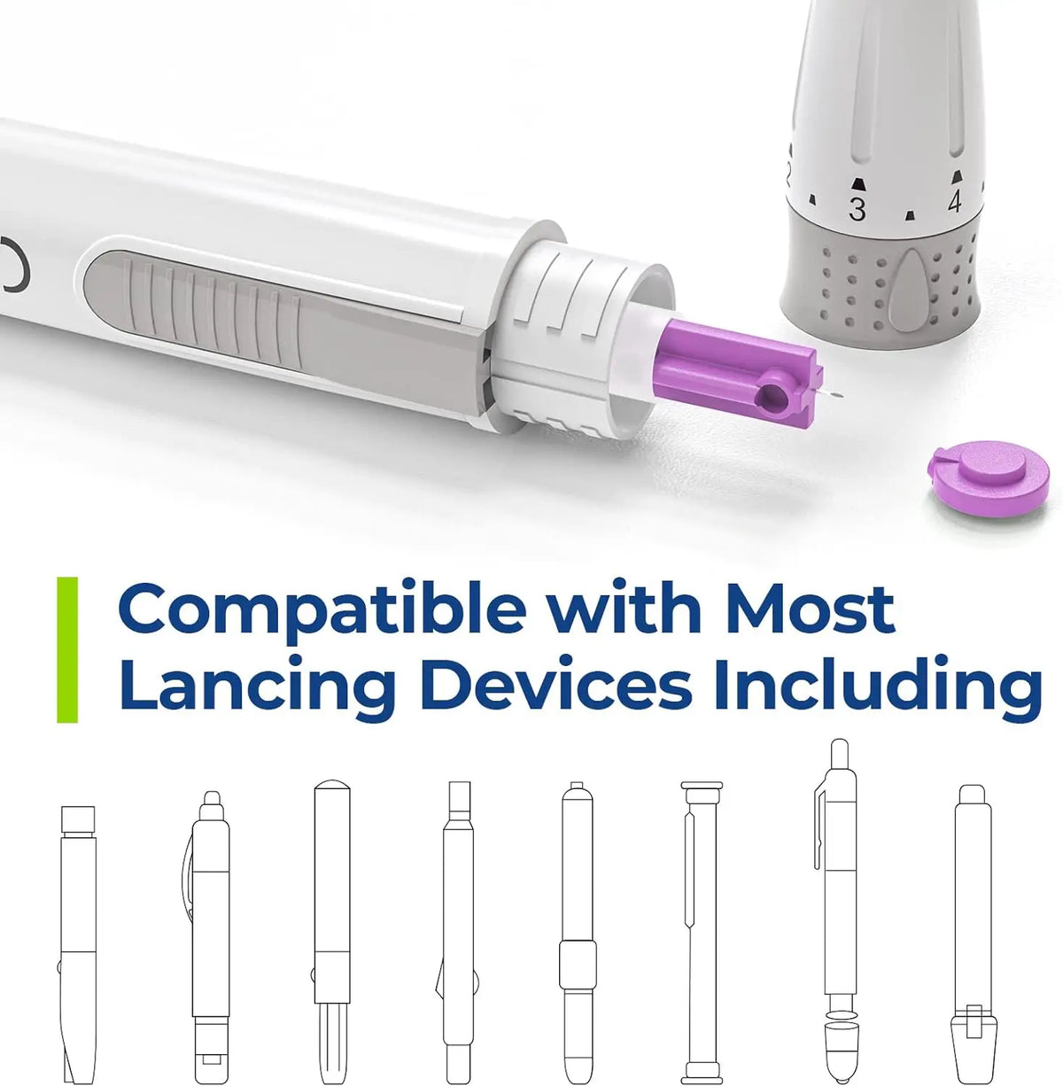 Diabetic Lancets 30G – Multicolored Universal Sterile Needles for Blood Glucose Testing