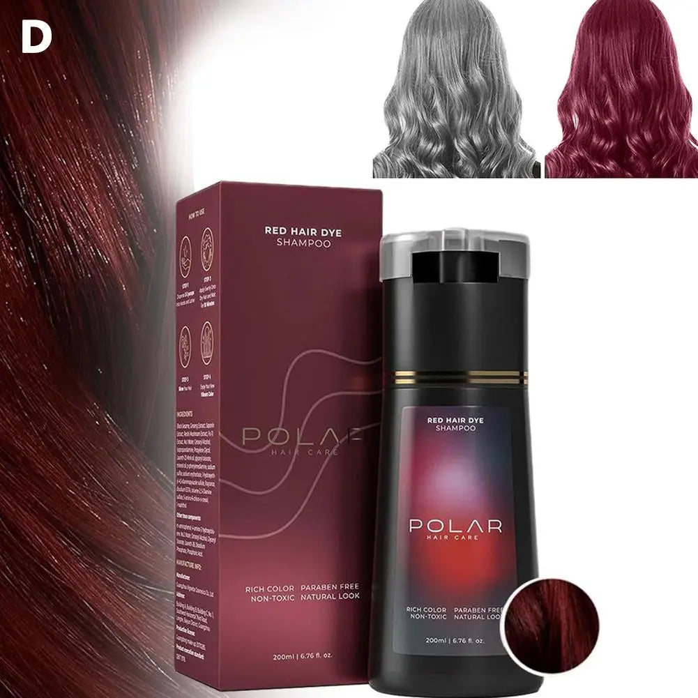 Hair Dye Shampoo for Gray Hair — Semi-Permanent Black, Brown & Purple 200ml