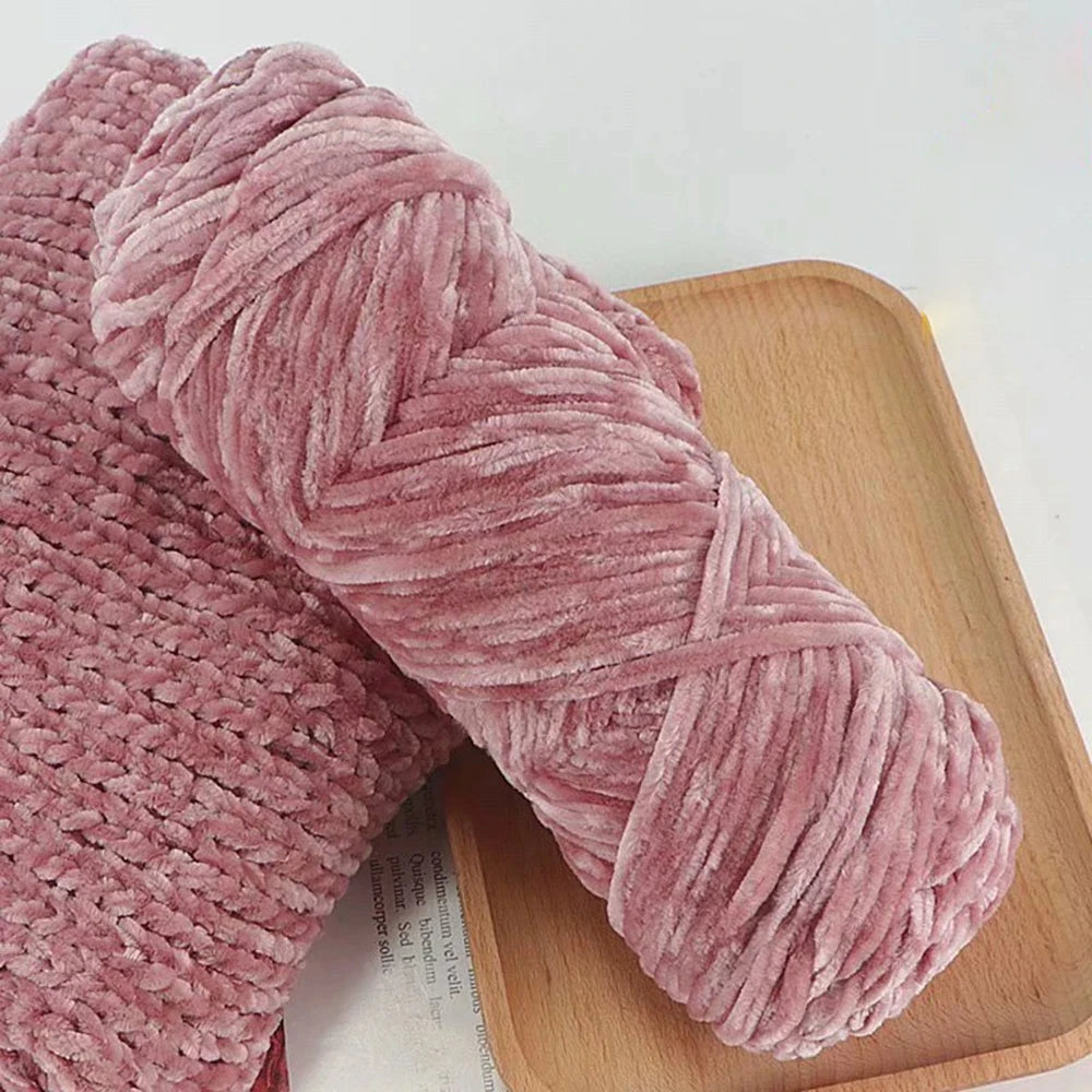 Chenille Soft Velvet Yarn – 95g Blended Knitting Wool for Crochet Scarves, Baby Blankets & Hats