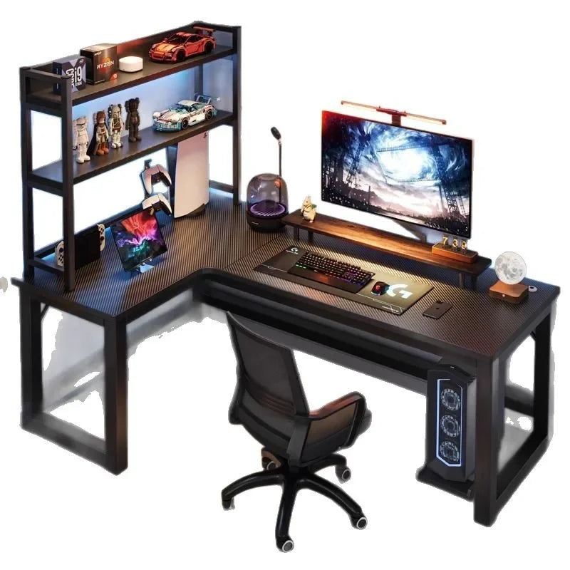 L-Shaped Corner Computer Desk — Home Study Table, Office Writing Desk & E-Sports Gaming Setup