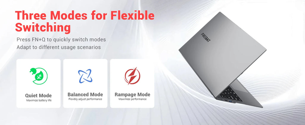 FIREBAT U6B 16" AMD Ryzen 5 6600H Laptop – 16GB LPDDR5, 512GB NVMe SSD, 2.5K 120Hz, Wi-Fi 6, Windows 11