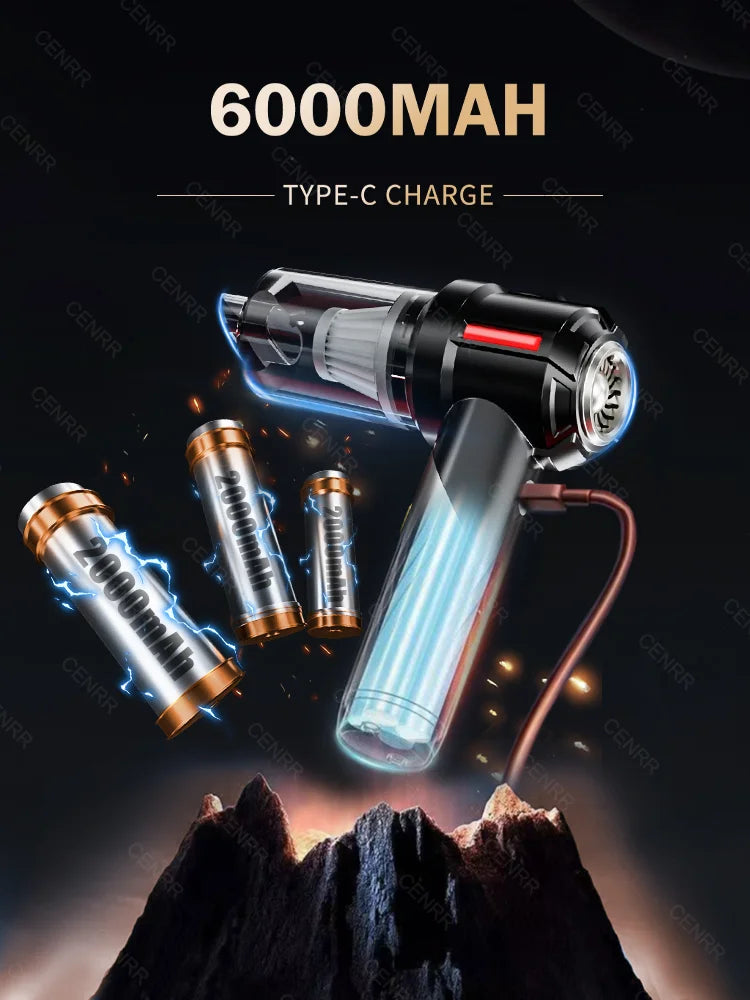 Cordless Car Vacuum – Brushless Motor & HEPA Filter