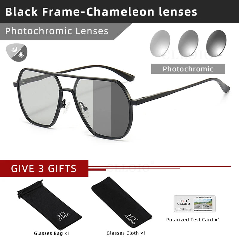 CLLOIO Anti-Glare Day & Night Vision Sunglasses | Polarized Photochromic UV400 Driving Glasses