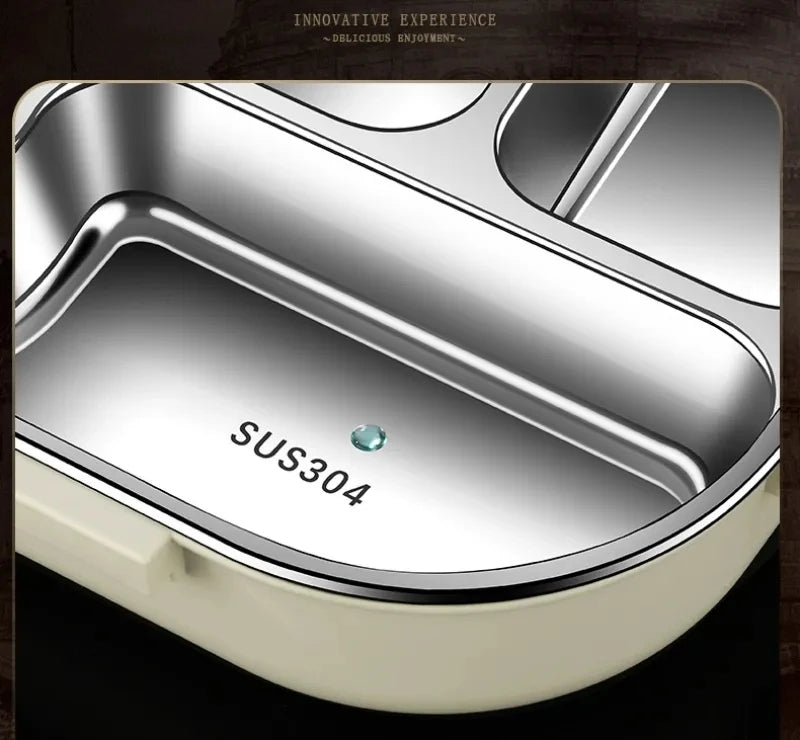 304 Stainless Steel Compartment Lunch Box – 1L to 2L