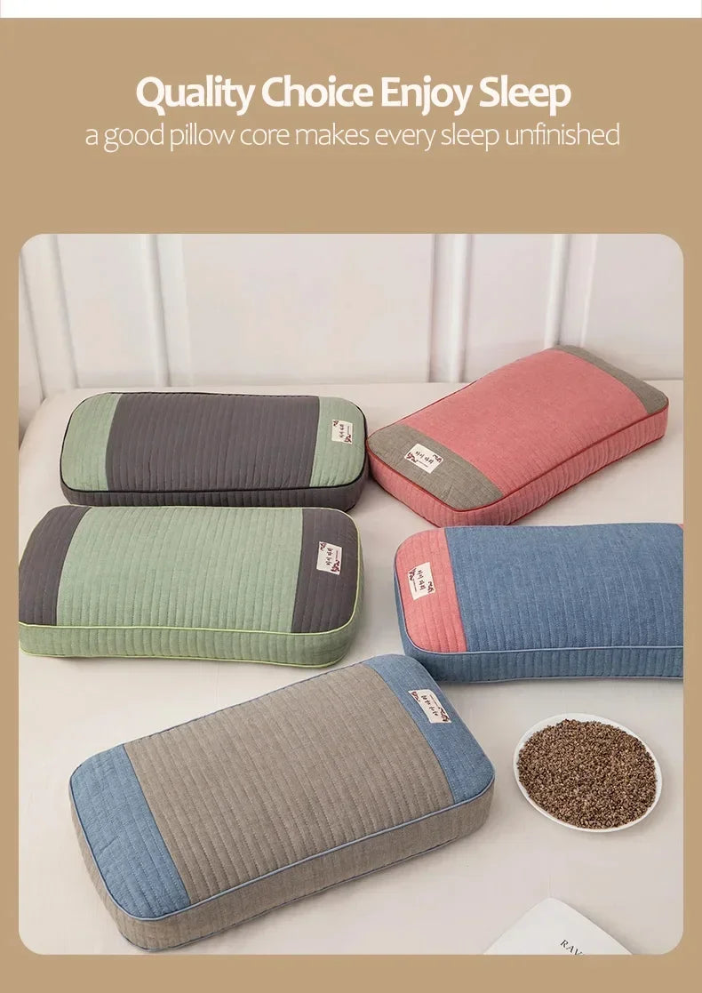 Buckwheat Pillow – Traditional Sobakawa Organic Cotton Standard Size, Cool Sleep Support