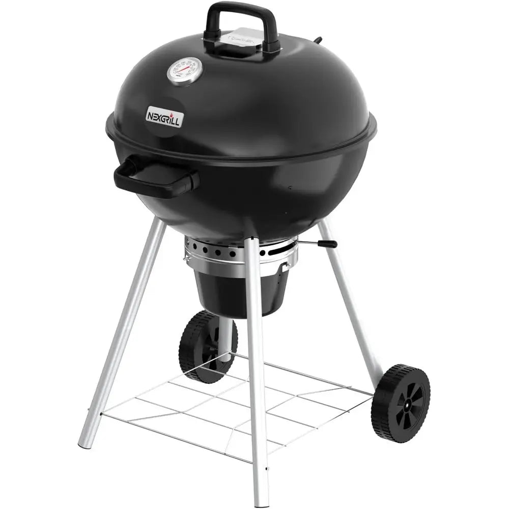 22.5" Charcoal Grill | 362 Sq. In. Cooking Space, Adjustable Air Vent, Built-In Thermometer, Porcelain-Enameled, Storage Rack, Camping & Picnics
