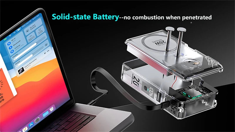 65W GaN 6-in-1 Power Bank with Qi2.2 25W Magnetic Wireless Charging for iPhone, Apple Watch & Laptop