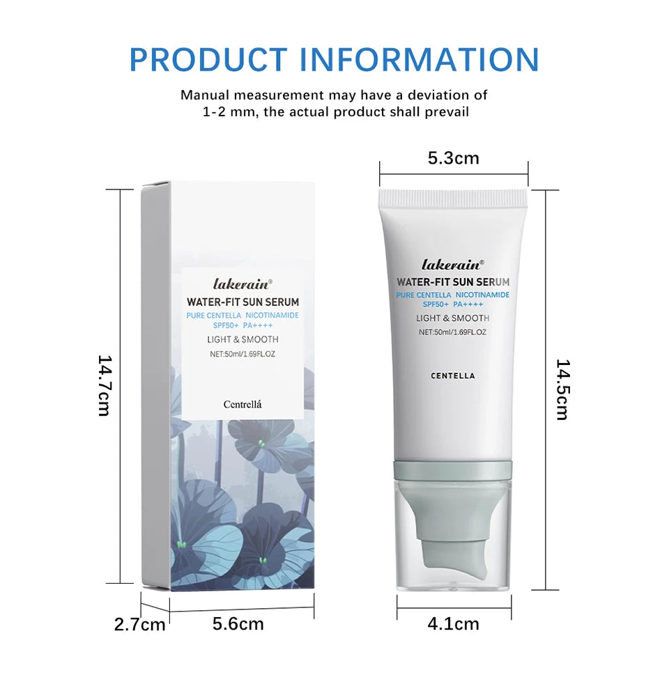 SPF50 Water-Fit Sun Serum – Lightweight Korean Sunscreen with Moisturizing & Oil Control