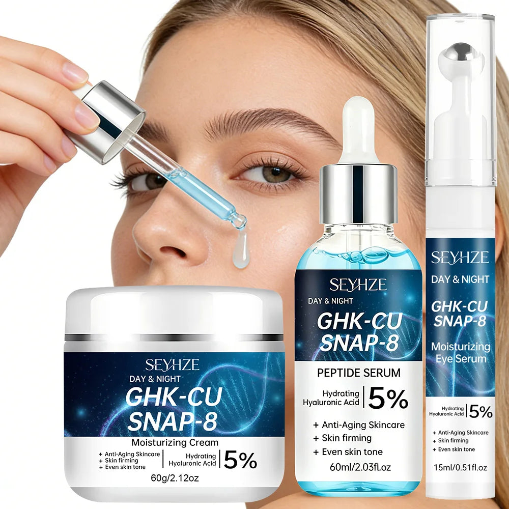SEYHZE 3-Piece Facial Skincare Kit – Eye Essence, Moisturizing Cream & Serum for Lifting & Hydration