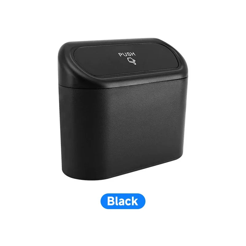 Small Car Trash Can with Lid – Square ABS Waste Bin