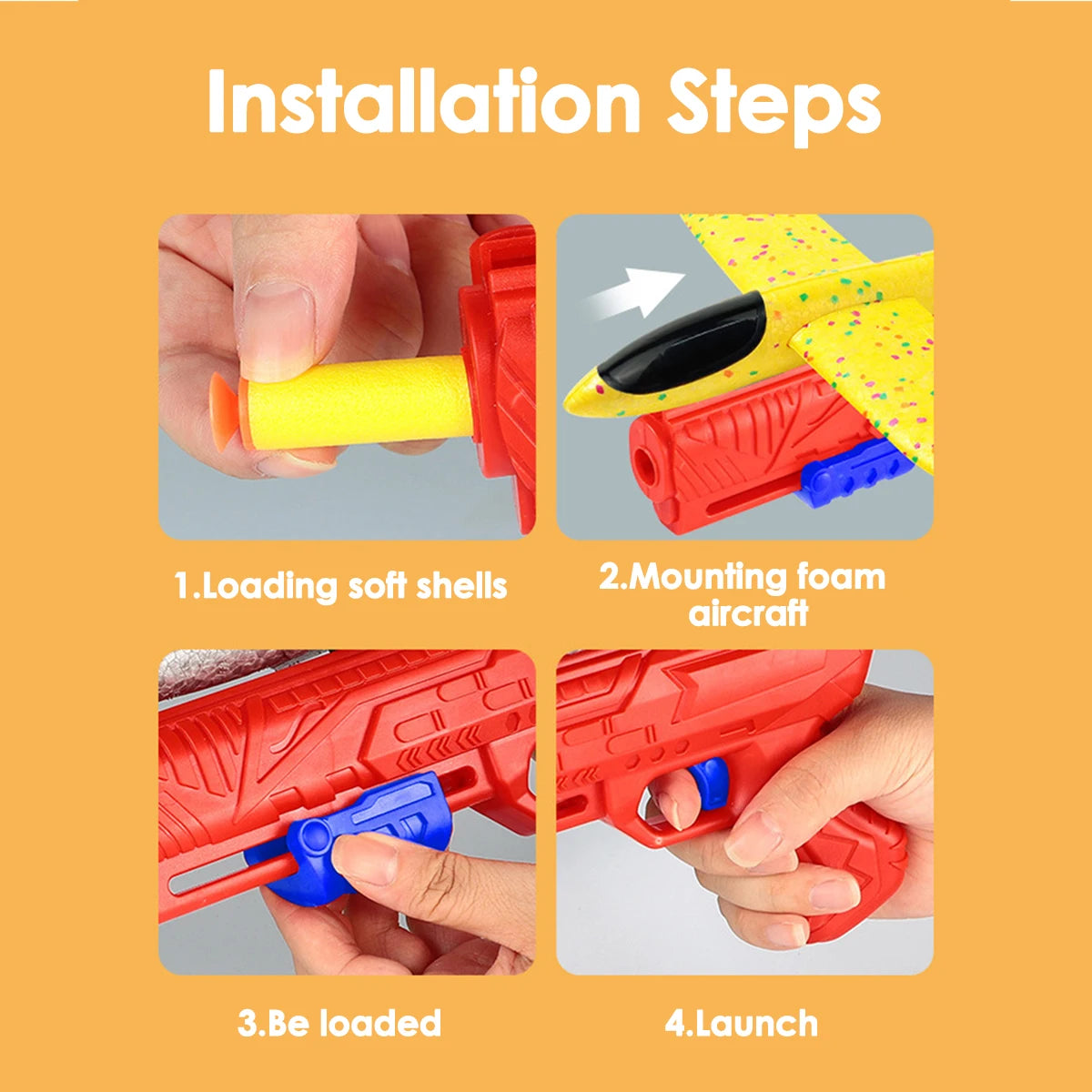 Kids Foam Aircraft Launcher — 10M Catapult Glider Plane Toy for Outdoor Play