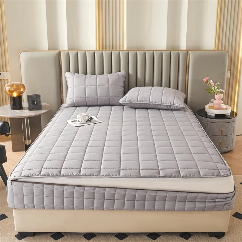Six-Sided All-Inclusive Mattress Cover with Zipper – Thickened Quilted Protector, Custom Sizes