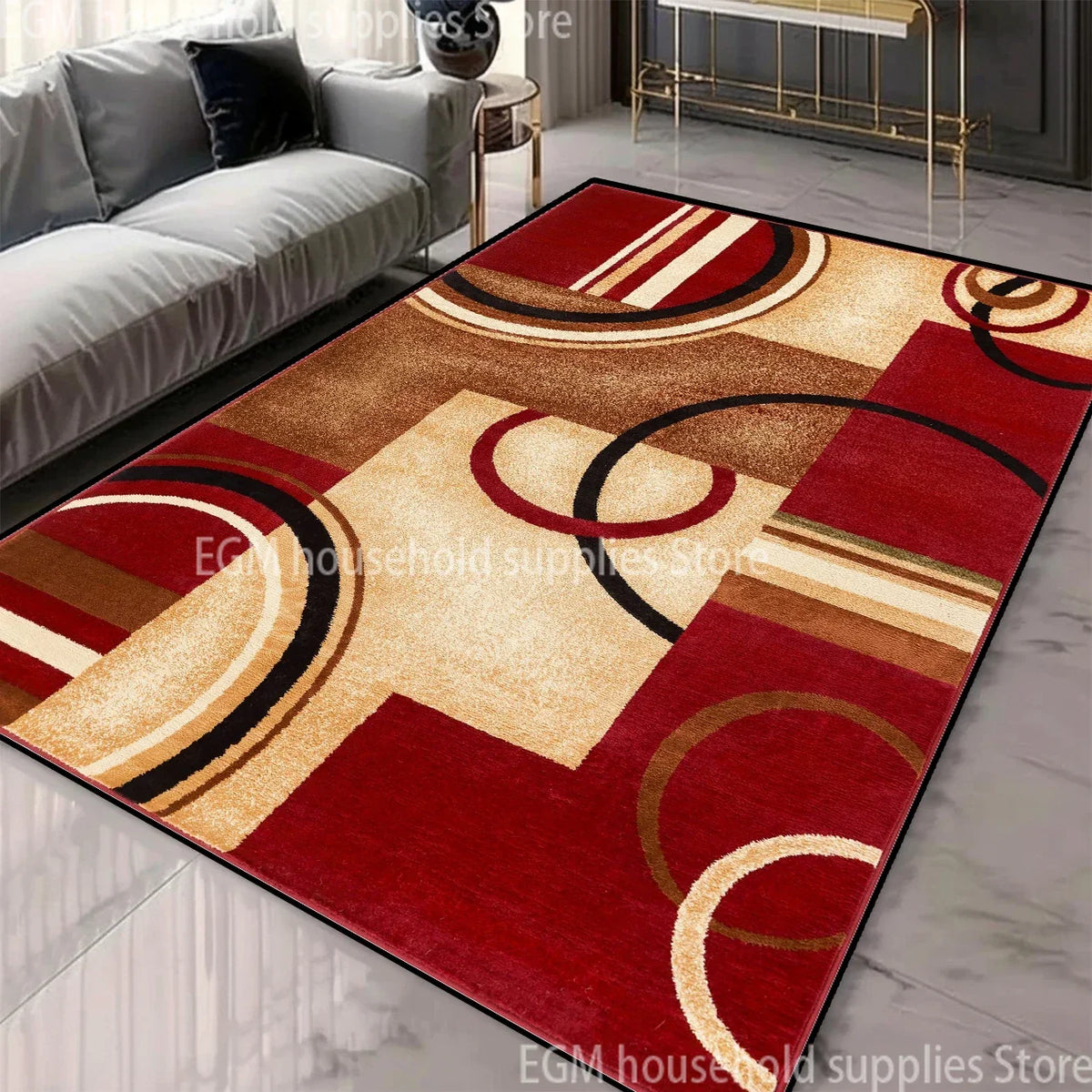 Nordic Geometric Large Area Rug – Machine Washable Non-Slip Carpet for Living Room