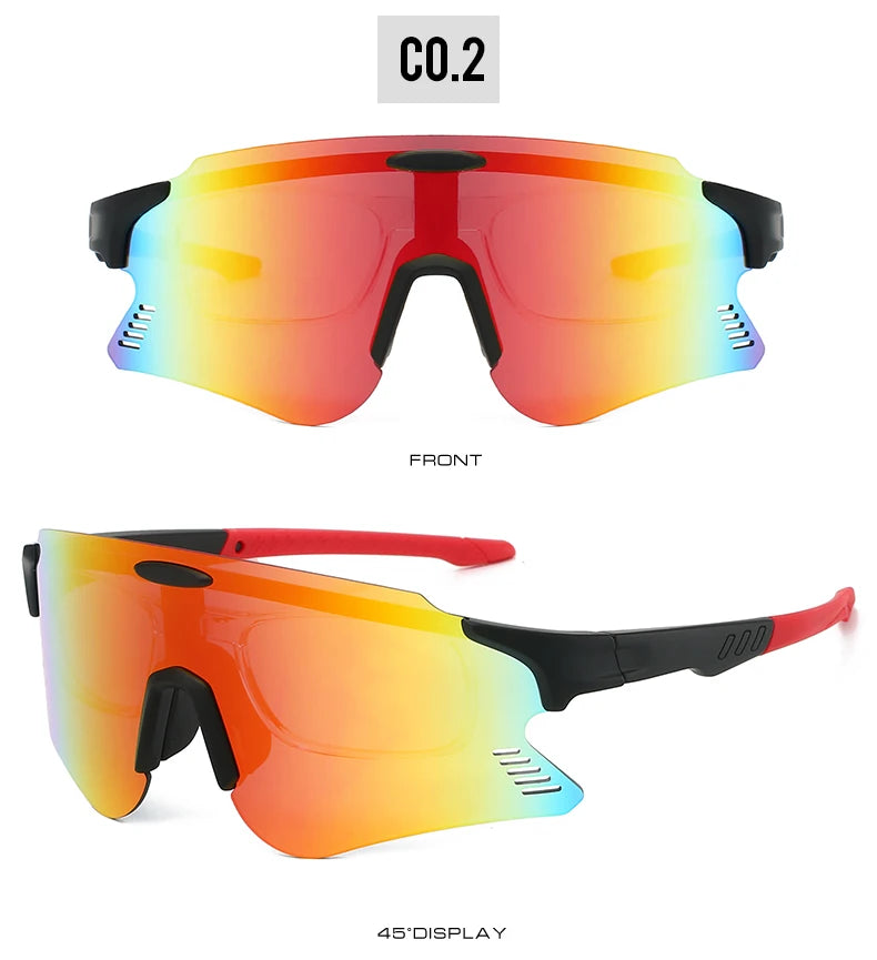 KAMMPT Oversized Sports Cycling Sunglasses | Mirror Anti-UV Windproof Protective Shades for Men & Women
