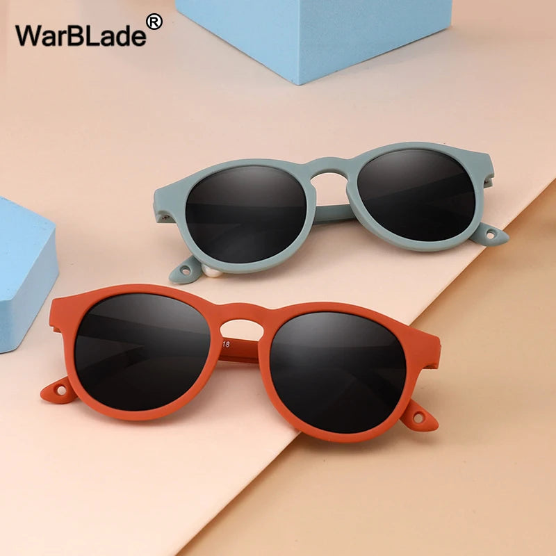 WarBlade Kids Round Polarized Sunglasses | Silicone Flexible Safety UV400 Baby Eyewear 0-3 Years