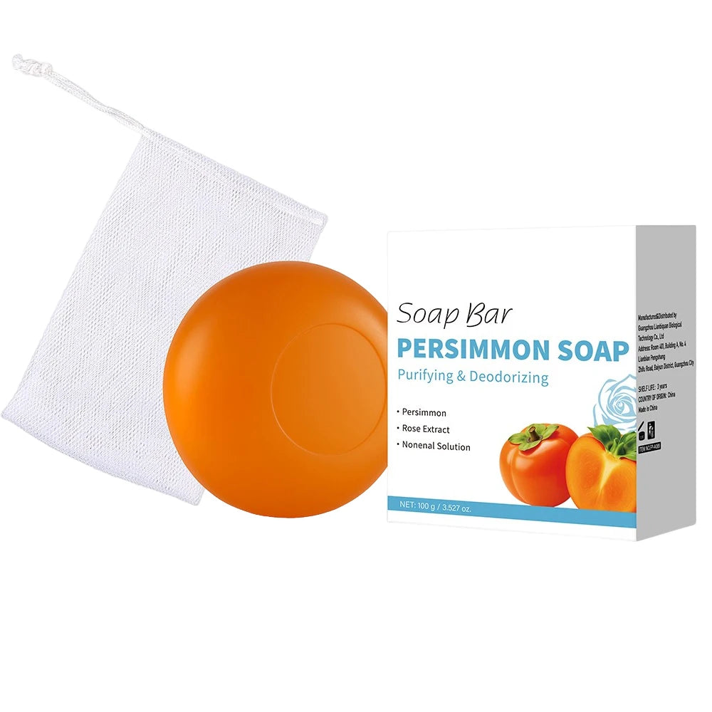 Persimmon Soap Bar – Japanese Persimmon & Green Tea Extract Deodorizing Bar for Men & Women