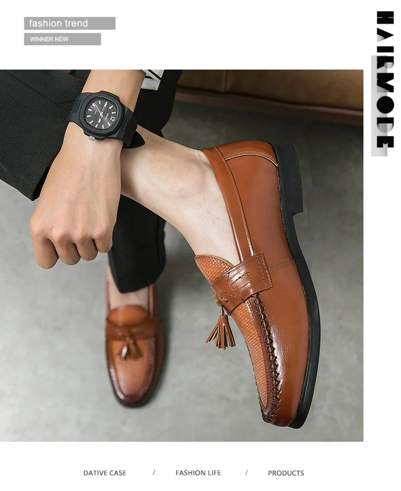 Men's Pointed-Toe Slip-On Dress Loafers