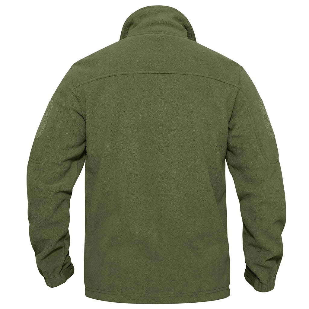 Men's Full Zip Fleece Hiking Windbreaker — Multi-Pocket Outdoor Work Jacket