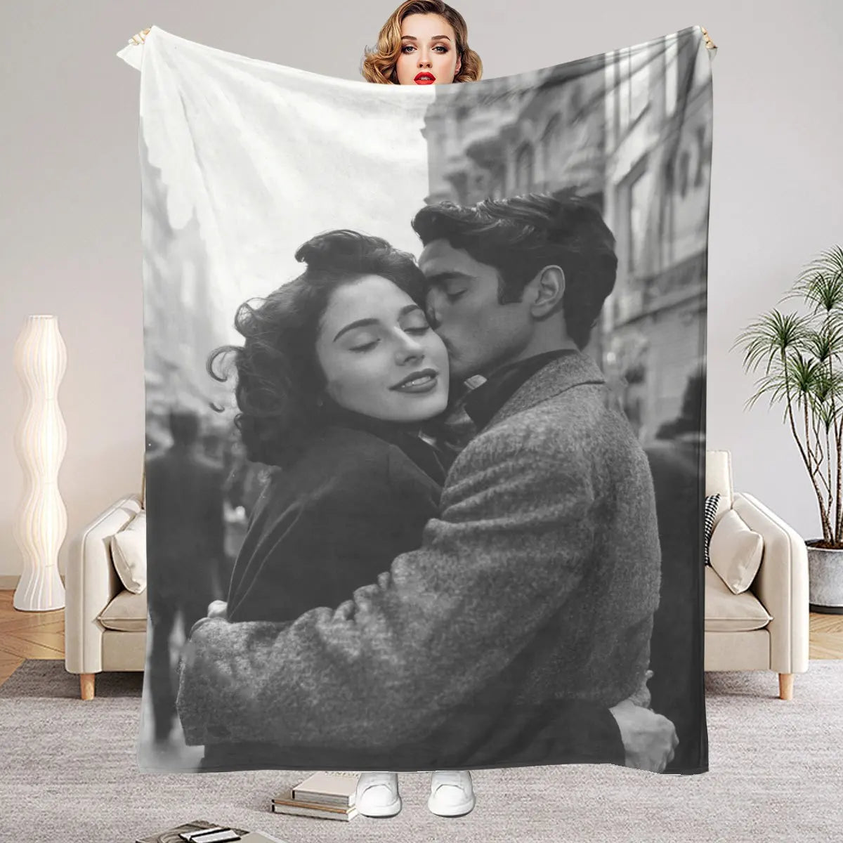 Custom Personalized Photo Blanket – Soft Warm Flannel with Your Photo, Sofa, Bed, Office & Travel Gift
