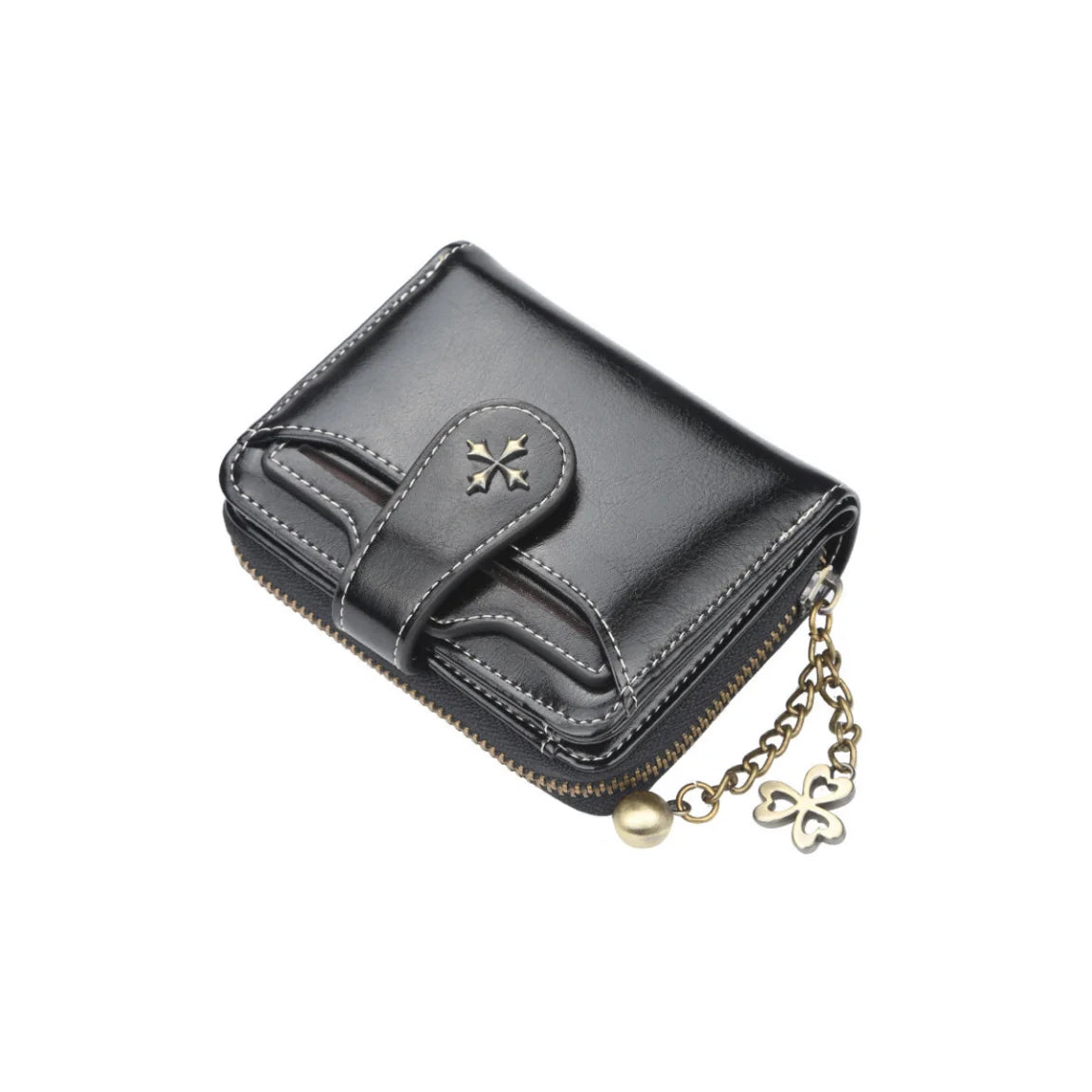 Women's Fashion Buckle Wallet – Short Zipper Coin Purse in European & American Style