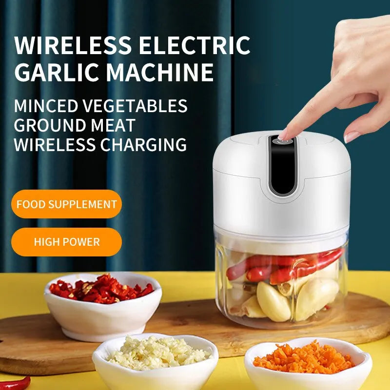 Electric Garlic Masher & Portable Chopper — USB Charging Mini Meat Grinder & Vegetable Chopper