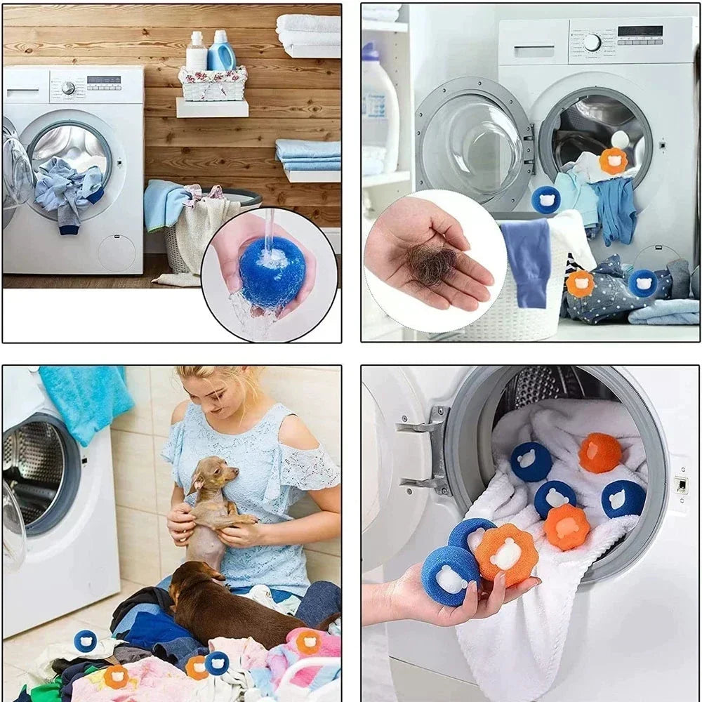 Laundry Balls Pet Hair Remover – Reusable Washing Machine Lint Catcher & Clothes Fluff Cleaner