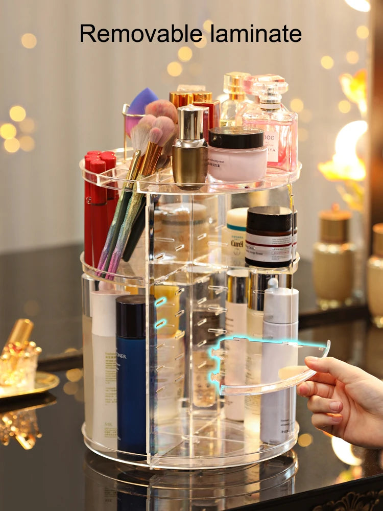 360° Rotating Adjustable Skincare Storage Rack