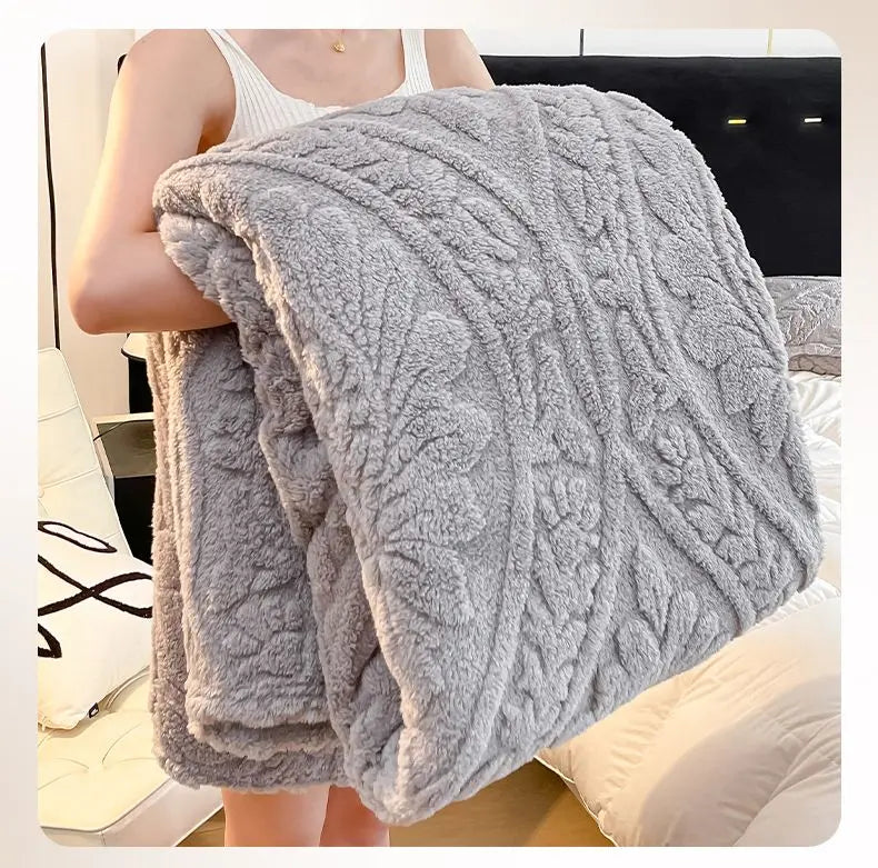 Floral Fleece Blanket – Plush Comfort for Sofa & Bed
