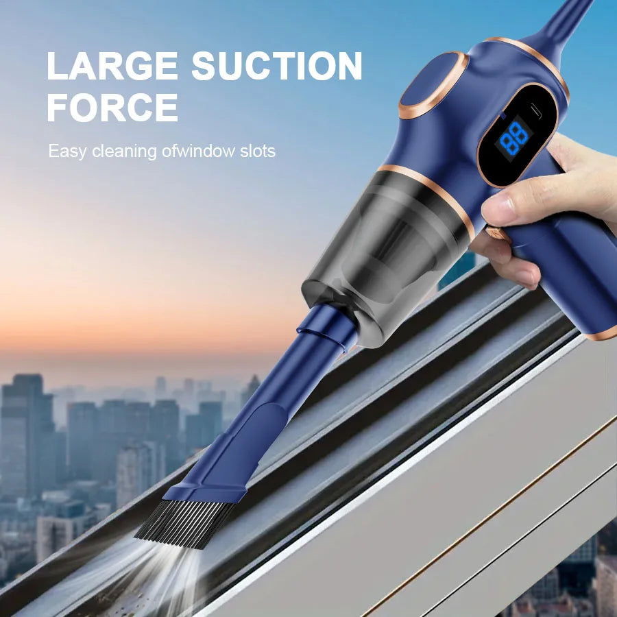 Wireless Handheld Car Vacuum Cleaner — 95000PA Suction, HEPA Filter, 2000mAh Battery