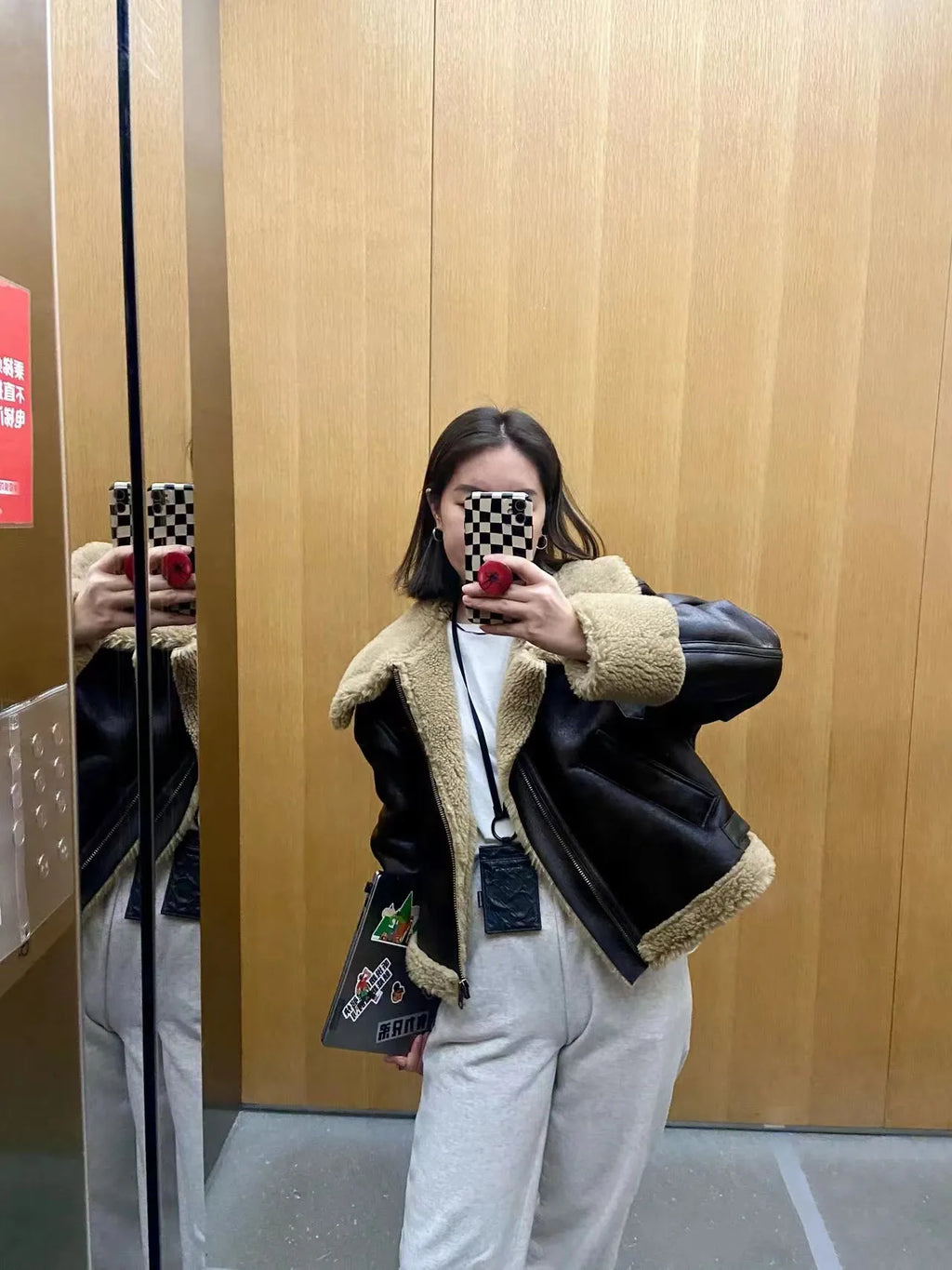 Women's Thickened Double-Sided Short Jacket – Warm Zip-Up Streetwear Coat in Brown